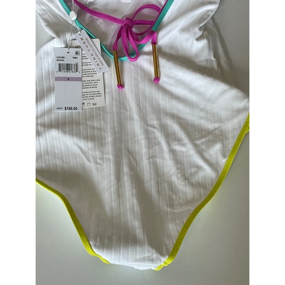 Trina Turk Maori Colorblock Binding One-Piece Swimsuit Women's Size 6